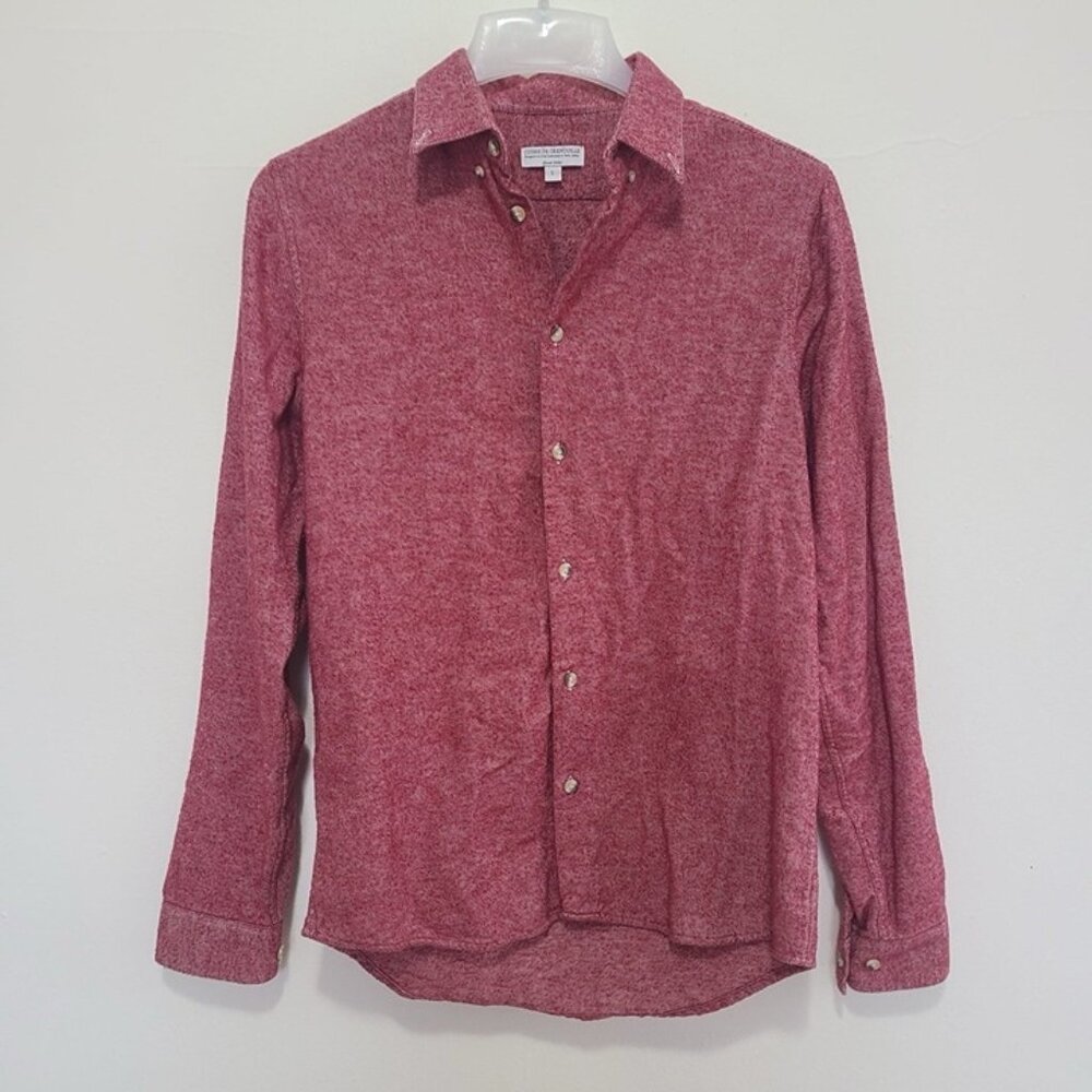 Cuisse De Grenouille Men’s Button Up Shirt Red Size S 100% Cotton Flannel